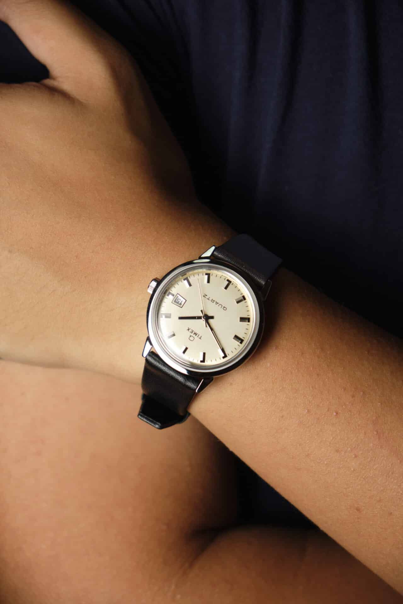 Ignatius wearing the Timex Q 1978 Reissue Date