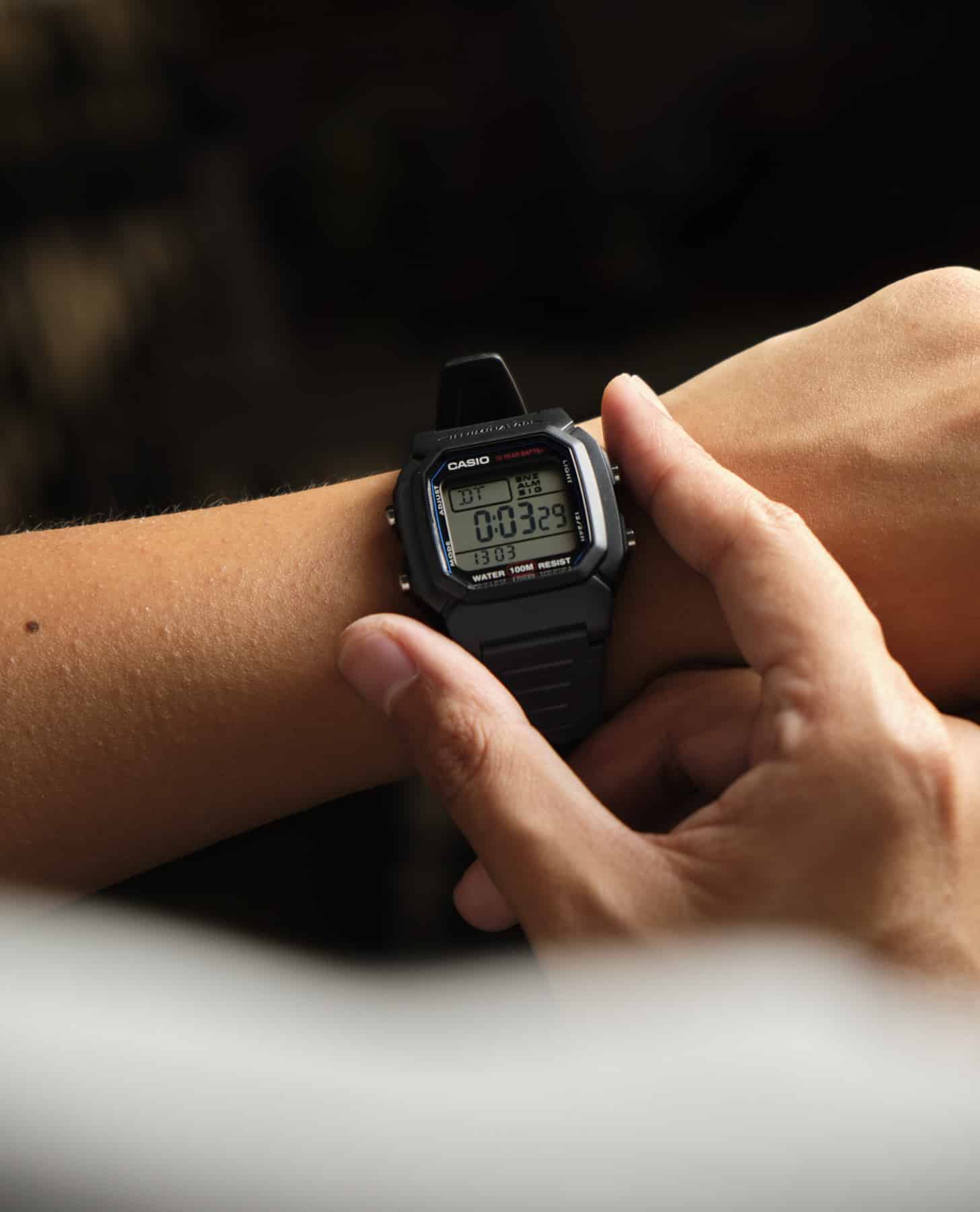 Casio W 800H watch on wrist